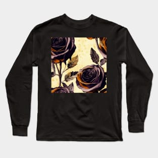 Black rose watercolor rose Long Sleeve T-Shirt